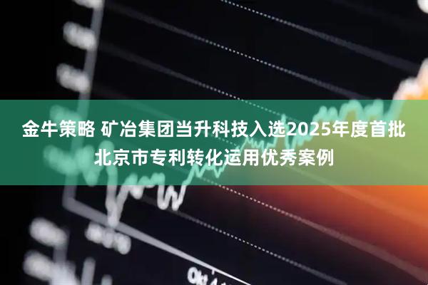 金牛策略 矿冶集团当升科技入选2025年度首批北京市专利转化运用优秀案例